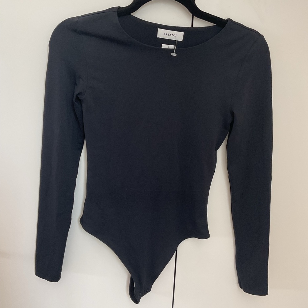 Babaton Fitted Black Long Sleeve Bodysuit